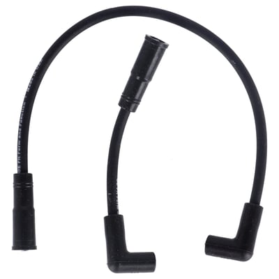 Black. Direct replacement upgrade 8.65mm performance wire set. Precision manufactured from premium components and USA made. 
- 8.65mm Premium MAG plug wires 
- Class E tempered silicone outer jacket 
- EPDM inner wire insulation for dielectric strength 
- Latex silicone layer enhances conductive efficiency and core stability 
- Premium 500 ohm stainless steel wire "MAG" wound core provides unmatched strength and high temperature durability 
- Operating temperature resistance exceeds 450°F (232 °C) 
- RFI and EMI suppression 
- Made in the USA, ISO 9001-2008/TS16949 certified. 
OEM replacement reference 31960-99A, 31961-99C, 31930-99A, 31930-99C, 31907-08A, 32358-00A.