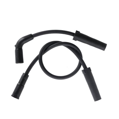 Black. Direct replacement upgrade 8.65mm performance wire set. Precision manufactured from premium components and USA made. 
- 8.65mm Premium MAG plug wires 
- Class E tempered silicone outer jacket 
- EPDM inner wire insulation for dielectric strength 
- Latex silicone layer enhances conductive efficiency and core stability 
- Premium 500 ohm stainless steel wire "MAG" wound core provides unmatched strength and high temperature durability 
- Operating temperature resistance exceeds 450°F (232 °C) 
- RFI and EMI suppression 
- Made in the USA, ISO 9001-2008/TS16949 certified. 
OEM replacement reference 31992-99B, 32002-07, 32003-07 31901-08A, 31932-99C.