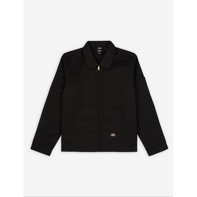 The Dickies Unlined Eisenhower jacket is the most recognizable jacket, produced in sustainable 66 cloth. Made of the Dickies signature twill featuring adjustable buttons on the waistband, resulting in a jacket that is the perfect fit. With front zip and angled front welt pockets, available in black. A timeless work inspired staple, designed to be durable and comfortable, made for everyday wear.