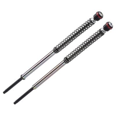Bitubo's bolt-in (plug & play) pressurized adjustable fork cartridges give greater comfort, handling and riding fun for years to come. Comes with adjustable pressure, length, spring preload and rebound. Modifications to original components are not required, offers Plug & Play installation. Cartridges are machined from billet material and calibrated by Bitubo's suspension specialists. Offers better support of front suspension during braking, straight line and cornering while improving stability over a large variations of surface areas and conditions. Bitubo's pressurized fork cartridge kits tick all the boxes and will transform your bike into a better riding machine.  
- Bolt-in installation 
- Adjustable cartridge pressure 
- Adjustable length up to 30mm 
- Adjustable spring preload 
- Adjustable rebound. 