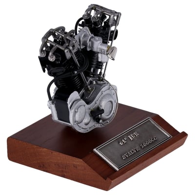 Featuring cast pewter construction on a wooden display base.
Measurements: Model Length= 3-3/4'' Model Width= 3-3/4'' Model Height= 3-9/16''
Overall height= 4-3/8''