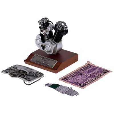 Includes a motor model, belt buckle, and patches that 48-1373can be ironed or sewn on
Motor model measurements: Length= 3-3/4'' Width= 3-3/4'' Height= 3-9/16''
Overall height= 4-3/8''