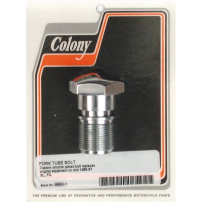 Fork tube plug that screws directly into the fork tubes of 35mm forks. 
OEM replacement reference 45993-86