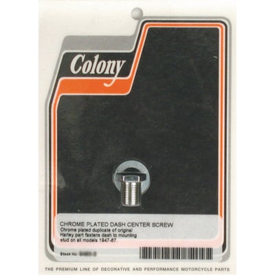 Fits applications without dash mounted choke knob, 2 and 3 light dash covers and 47-67 FL as an OEM replacement part. 
Note: Fits 513086 Colony dash screw kit as a stock replacement screw.