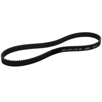 Gates poly belt. The standard replacement belts as supplied by BDL (Belt Drives LTD). These belts are made with an Aramid (like Kevlar) reinforced core. 
OEM replacement reference none