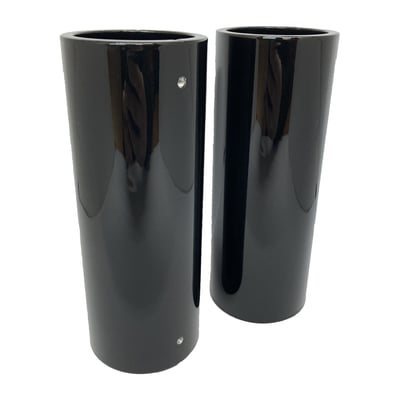 Manufactured from CNC machined billet aluminum. Gloss black painted with a clear coat finish. Ready to provide a blackout look and give a massive muscle bike stance. Fits the stock 49mm fork tubes, outside diameter of the cover is is 55mm which will accept a wide range of fairing clamps. 
Note: Matching lower fork covers are sold separately. 
Note: See 993569 for the matching lower fork cover set and 993570 for the matching fork tube cap set. 