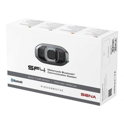The Sena SF4 is the perfect device for riding with friends by providing connectivity for small groups. The SF4's 4-way intercom has a range over 1.2 kilometers (0.80 miles) so you can easily stay connected with your group in open terrain. The SF4 also uses smartphone connectivity, allowing for music streaming, taking and making phone calls, and hearing turn-by-turn GPS directions. Most importantly, riders can listen to music and use the intercom simultaneously, using the Audio Overlay™ feature. Plus, with the Quick Charging capabilities, you will be ready to start your ride in no time. Each SF4 comes with one standard and one HD speaker set. The HD speakers will take your ride to the next level with louder, clearer quality audio. The standard speakers are a bit smaller in size and may be a more comfortable choice for some riders. 
