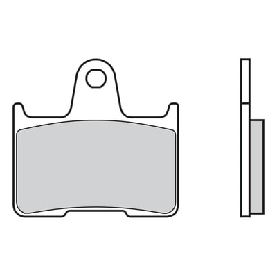 Manufactured with sintered material. When compared to organic brake pads these sintered pads are best for a more aggressive riding style. Sintered brake pads offer a longer life, will handle heat better and offer best stopping power in either wet or dry circumstances. All brake pads are sold in sets for one caliper. 
Direct replacement for the OEM H-D brake pads, with legendary Brembo quality. 
OEM replacement reference 41300053