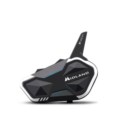 The Midland R1 Mesh meets the needs of users looking for an easy way to enter the Mesh world. Midland expands the range of devices with hybrid Bluetooth and Mesh technology and introduces R1 Mesh New look & feel, top technology, simplified user interface, magiclock magnetic mounting system and RCF audio experience all in one model. This user-friendly Mesh intercom allows communication up to 2 km (500 m communication between individual devices) and connects 6 people in full duplex + 99 listeners. The Bluetooth chipset allows communication with each rider and the stereo background function (up to 500 m, 3 people communicating). The open Bluetooth Intercom makes it possible to pair and communicate with Cardo or Uclear systems, among others. RCF audio kit equipped with 40 mm stereo speakers High Definition Sound, ensuring optimal sound quality.