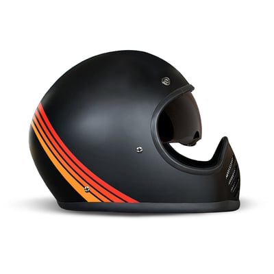 The DMD Seventy Seven is a tribute to the stylish icon of the 70's. It was inspired by the first off-road helmet introduced in 1975. The Seventy Seven helmet is ECE 22.06 approved, Bluetooth ready, integrated sunvisor and it has a carbon Kevlar shell and a padded chin strap with Double D-Ring closure. DMD offers this helmet with 2 different shell sizes for a perfect fit and maximum compactness. The inner liner is removable and washable. Dedicated to all riders who love a quality product that meets all modern safety standards.