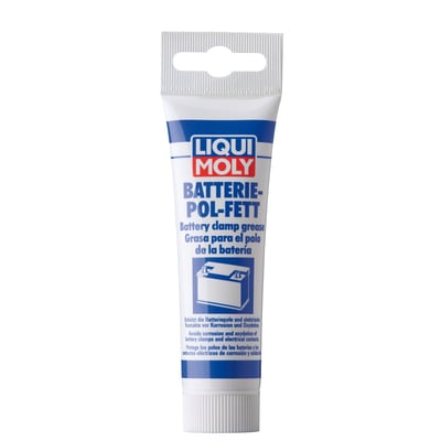 Language label D-GB-E.
Used to protect battery terminals and electrical contacts from corrosion and oxidation. Made from special grease based on lime soap. Compatible with plastics. Just clean components and treat the surface with battery terminal grease after joining the contacts. Ensures excellent current flow, reliable starting, bright lighting, maximizes battery life and helps prevent current leakage. Helps prevents acid damage and is compatibility with plastics. Prevents the contact resistance from increasing during operation and ensures lower loss than with untreated contacts.
- Labeling according to DIN 51502 K2G-30
- Operating temperature range: –30 °C to +100 °C
- Especially advised for battery terminals and connections in modern electronic systems
- Helps ensures a good electrical contact