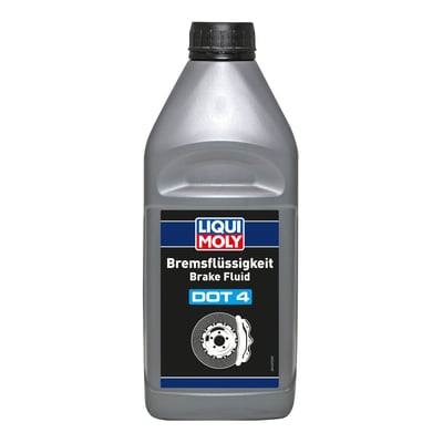 Language label D-GB. 
Synthetic brake fluid based on glycol ethers, alkyl polyglycols and glycol ether esters. The fluid contains inhibitors that prevent corrosion of metal brake parts and reduce oxidation at high temperatures. This means that acidic breakdown products cannot accumulate. The brake fluid has a high wet and dry boiling point, which guarantees safe braking even with considerable moisture absorption during longer use. Special flushing agents contribute to protection against steam bubble formation. Specifications & approvals: FMVSS 116 DOT 3 • FMVSS 116 DOT 4 • ISO 4925 Class 3 • ISO 4925 Class 4 • SAE J 1703 • SAE J 1704. 
Note: Brake fluid is hygroscopic (attracts water) and must be kept in sealed containers. 
- Suitable for use in ABS brake systems 
- Can be used with all conventional brake fluid bleeding devices 
- Can be mixed with other synthetic brake fluids 
- ERBP > 260 °C ISO 4925.6.1 
- ERBP, wet > 155 °C ISO 4925.6.1 