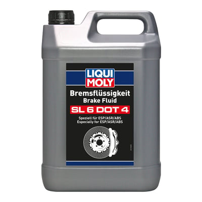 Language label D-GB. 
Synthetic brake fluid based on glycol ethers and their boric acid esters. Contains effective corrosion inhibitors and antioxidant additives. Specially developed to extend the operating life of components in the hydraulic brake and clutch systems. High boiling point and wet boiling point, thus ensuring safe braking even after the absorption of some moisture over an extended period of use. Special moisture scavengers help prevent the formation of steam bubbles. Well-suited for use with hydraulic brake and clutch systems in vehicles for which a synthetic brake fluid is prescribed. With its low low temperature viscosity, this brake fluid is especially suitable for brake systems equipped with modern safety systems such as ESP/DSC, ABS and/or ASR / TCS. Specifications & approvals: FMVSS 116 DOT 3 • FMVSS 116 DOT 4 • ISO 4925 Class 6 • SAE J 1703 • SAE J 1704. 
Note: Brake fluid is hygroscopic (attracts water) and must be kept in sealed containers. 
- Excellent viscosity/temperature properties 
- High thermal stability 
- Assures a high degree of lubricating action on all moving components in the hydraulic brake circuit 
- Outstanding protection against the formation of steam bubbles 
- Excellent elastomer compatibility 
- Excellent low temperature behavior 
- ESP/DSC, ABS and/or ASR / TCS compatible 
- Can be mixed with other synthetic brake fluids 
- High wet and dry boiling points 
- ERBP ≥ 260 °C 
- ERBP, wet ≥ 165 °C 