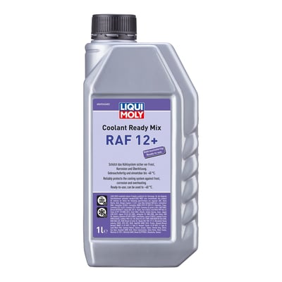 Language label D-GB.
Premixed product based on ethylene glycol. Antifreeze that does not contain amines, nitrites, phosphates, borates or silicates and offers outstanding protection against frost, corrosion and overheating thanks to its OAT inhibitor package specially developed for modern aluminum high-performance engines. Safe for year-round operation.
- Ready for use
- Based on ethylene glycol with inhibitors
- Excellent corrosion protection
- Outstanding for aluminum high-performance engines
- Provides outstanding protection against overheating
- Contains no amines, borates, nitrites, phosphates or silicates
- Excellent cleaning effect
- Color: Red
- Frost protection < -20 °C