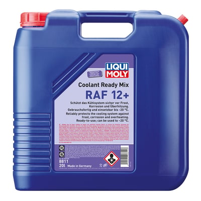 Language label D-GB-I-E-P.
Premixed product based on ethylene glycol. Antifreeze that does not contain amines, nitrites, phosphates, borates or silicates and offers outstanding protection against frost, corrosion and overheating thanks to its OAT inhibitor package specially developed for modern aluminum high-performance engines. Safe for year-round operation.
- Ready for use
- Based on ethylene glycol with inhibitors
- Excellent corrosion protection
- Outstanding for aluminum high-performance engines
- Provides outstanding protection against overheating
- Contains no amines, borates, nitrites, phosphates or silicates
- Excellent cleaning effect
- Color: Red
- Frost protection < -20 °C