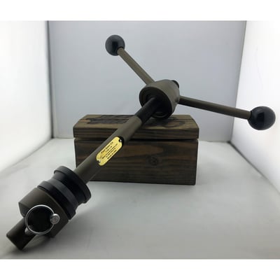 Used to press bearing neck cup into the frame neck and bearing races into the cups. Neck cups can be as much as a .004"-.006" interference fit. That's why it takes a big hammer when you install them that way. This tool gently presses them in like butter without damage or uncontrollable forces. 
- Makes easy work of installing neck cups & races into motorcycle frames 
- Incorporates unique thrust bearing system 
- Critical components made from steel alloy that has roughly double the tensile strength of mild carbon steel 
- Quick-adjustable length to work with a wide variety of H-D, aftermarket, and custom made frames 
- Comes with 2 anvils that work with all H-D neck cups that are the tapered roller bearing type 
- If you have an oddball motorcycle and the anvils don't fit your cups, the adjustable length allows you to make extra spacers that better fit your cups 
- Cerakote finish 
- USA made. 
Note: Fast Eddy advises you to only press cups in your frame that already have pre-installed races. Or press new races into the cups at the same time you're pressing the cups into the frame. Do not press cups into the frame without bearing races. 