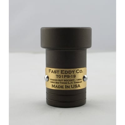 Used to remove the pinion nut OEM 24023-54 and 24022-90 that holds the pinion gear. Comes with a 1/2" drive. When removing, remember that this nut is left hand threaded. Cerakote coated. 
Note: See 998371 for Fast Eddy pinion gear locking tool for positive locking to obtain correct torque. 
Note: See 998378 for Fast Eddy puller tool to pull the pinion gear. 