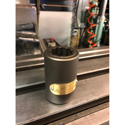 Used to rotate the engine from the sprocket shaft (with 10 splines), when doing engine building, timing, pushrod or other adjustments and checks for which the engine must be rotated. The spline fit has intentionally been made with just a hair of extra play so the socket slides onto your sprocket shaft with ease, even if it's an old shaft that has a couple burs or defects in it. Made from heat threaded 4140 steel. Cerakote finish. 