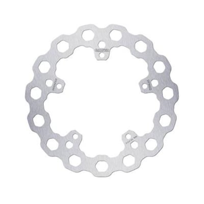 260mm (10.2") OD, 5mm thick. Open center. 5 x 15mm x 15.7mm elongated mounting holes. Mount hole to hole distance 119mm Mount style 'L'. 
OEM replacement reference 41500185, 41500194. 

Galfer Cubiq® discs are the lightest discs in the entire range, achieving a reduction of up to 40% compared to the original discs. They enhance cooling and ensure even wear of the brake pads, positioning themselves as the most "high tech" discs in the custom category. Cathodic electrocoating treated to prevent corrosion.