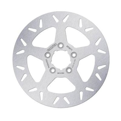 292mm (11.5"), 6.4mm thick, 56mm ID, 9.5mm (3/8") counterbored mount holes, 3.25" BCD (Bolt Circle Diameter). Mount style B. 
OEM replacement reference 41797-00. 

Galfer round discs are the most classic in terms of their appearance, they are the perfect replacement to maintain the original aesthetics, and they are characterized by excellent corrosion resistance. They are made of high-carbon stainless steel, and in the case of the floating ones, the core is stainless steel (AISI 420).