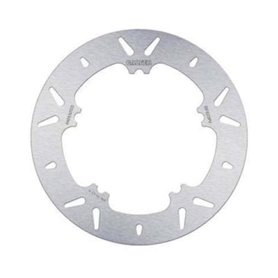 300mm (11.8") OD. 5mm thick. Open center. 'Half moon' bolt style holes. 6.7" BCD, mount hole to hole distance 100mm. Mount style 'D'. 
OEM replacement reference 46717-10. 
Note: All Galfer brake rotor designs are symmetrical. This allows left or right side installation without optical issues. 

Galfer round discs are the most classic in terms of their appearance, they are the perfect replacement to maintain the original aesthetics, and they are characterized by excellent corrosion resistance. They are made of high-carbon stainless steel, and in the case of the floating ones, the core is stainless steel (AISI 420).