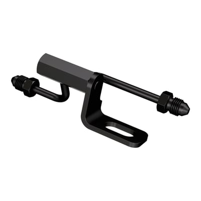 Comes with two 3/8"-24 threaded brake line fitting with one 1/8" NPT brake light switch hole.