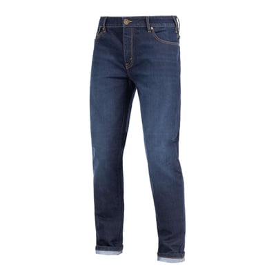 The John Doe Pioneer Monolayer gives you AAA certified jeans in monolayer fabric design, as the name suggests, for a cool and comfortable wearing experience on a hot day. The design is based on a special weaving process that combines denim fabric with XTM-Fiber®. In combination with the knee and hip protectors, this will protect you from anything you might encounter on the road. The Pioneer Monolayer jeans has a slim-fit classical five-pocket design in an authentic denim look. Details such as eyelets to attach gloves or a pouch for small change or keys as well as stretch fabric give you an extremely comfortable wearing experience.
• CE-Certification: AAA (EN17092-2:2020)
• Monolayer design
• XTM-Fiber® and stretch denim twill blend
• XTM protector-ready
• Integrated height-adjustable knee protector pockets
• Integrated hip protector pockets
• Level 1 knee and hip protectors included
• Water-repellent and breathable
• Multistretch comfort
• Five-pocket denim style
• Strap for gloves and keys
• YKK zipper
• Slim-Fit/close-fitting leg