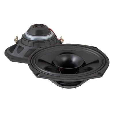 MAS speakers are created explicitly for Touring motorcycles. These strong, weather-resistant coaxial speakers fit right into the factory fairing and Tour Pak locations and pack plenty of impact in their compact frame.


Highlights:

MAS.692HT: 200w RMS, 400w MAX, 95dB SPL, 80-22kHz Frequency Response

Manufactured with industrial grade materials optimized for harsh environments

Glass fiber reinforced ABS frame for impact absorption and thermal stability

Low Mass Neodymium earth element magnets for maximum output

Polypropylene coated paper cone for extreme performance & water resistance

Titanium ring radiator tweeter increases efficiency & high-frequency transients

Integrated horn & phase plug improve high-frequency dispersion patterns 

1.75” Oxygen free copper voice coil on thermally absorbent aluminum former

Bi-Amp Input Terminals for Tweeter, Jumper Included for Standard Operation

Powder coated black metal grills included

Integrated 12dB high-pass crossover protects tweeter from harmful frequencies

Mounting depth: 2.75"