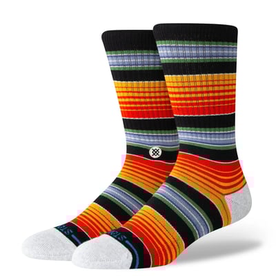 Stance is an American sock brand that has taken the sock concept to a completely new level. With their expressive prints and designs they live up to their slogan 'The Uncommon Thread' all too well. A classic sock height that hits the mid-point of your lower leg. Features moderate cushioning throughout the sock for a secure fit with enhanced impact protection, combed cotton blend, deep heel pockets complement your arch with that feel-good fit and seamless toe closure for an anti-friction finish your feet will love. Stance stands for creativity and unusual designs on socks for every day.

• Crew
• Combed cotton blend
• Medium cushioning
• Targeted cushioning
• Engineered arch support
• Seamless toe closure
• Deep heel pocket
• Mix of combed cotton, polyester, nylon and elastane