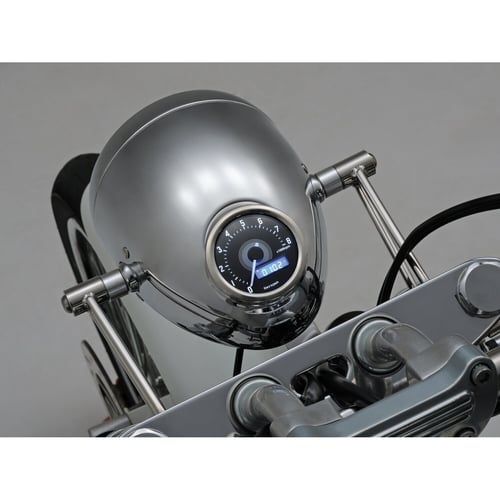 Bracket for 'vintage' headlamp. 41mm fork tubes. Polished ss