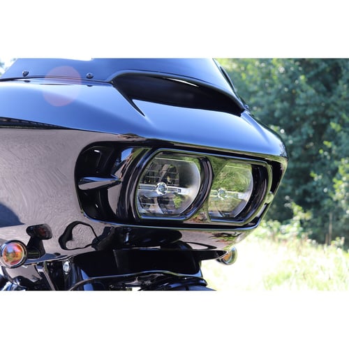 Cult-Werk, FLTR headlamp trim 'Bad Look'. Gloss black