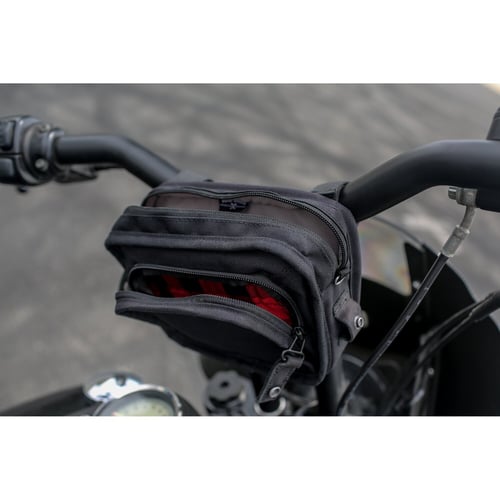 Burly Voyager handlebar bag, black Cordura