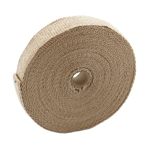 Exhaust insulating wrap. 1" wide light brown