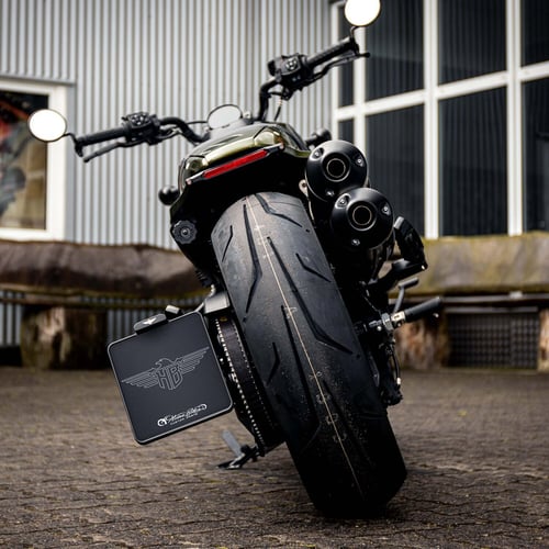 HeinzBikes, side mount license plate bracket. Black