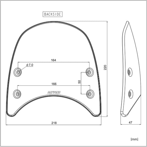 Daytona, aluminium meter visor. Black