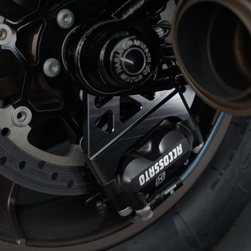 Accossato, M8 Softail rear brake caliper bracket. Black