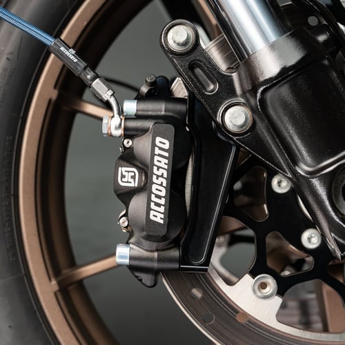 Accossato, 108mm Monoblock radial brake caliper left. Black 