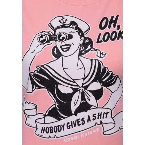Queen Kerosin Nobody Gives A Shit t-shirt rose