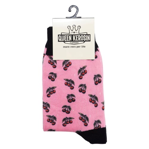 Queen Kerosin Cherries socks rose