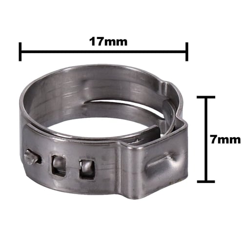 Crimp hose clamp, 11/16 (17.53mm) ID. Zinc