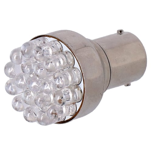 Turn signal LED bulb, BAY15S socket. Red light emitting
