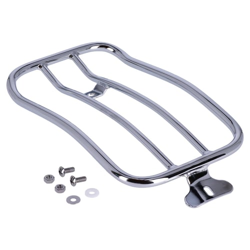Solo seat luggage rack, 7". Chrome