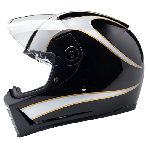 Biltwell Lane Splitter helmet white flames