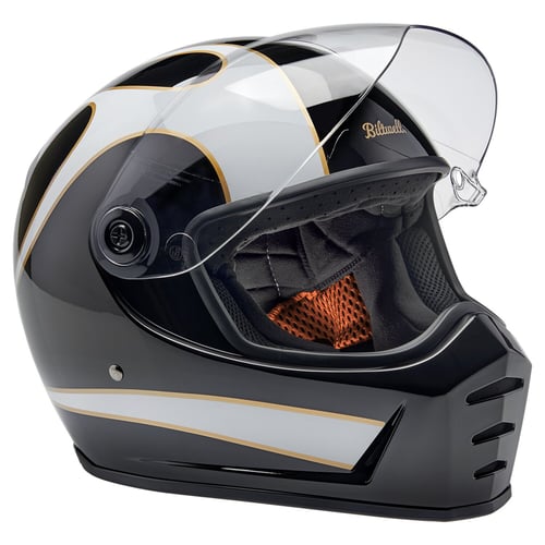 Biltwell Lane Splitter helmet white flames