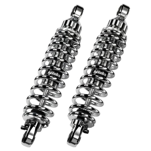 Bitubo, WME dual shock absorber set. Chrome. 296mm