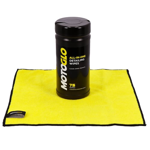 MotoGlo, Detailing Wipes dispenser and Microfiber Cloth
