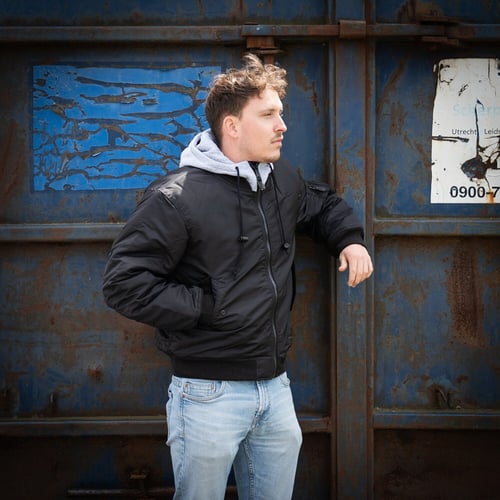 MA-1 Bomber hooded flight jacket black