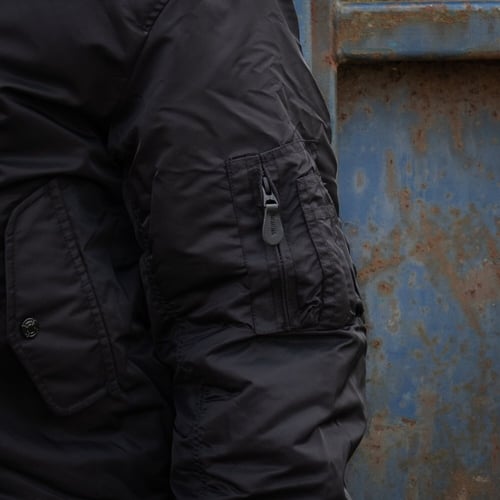 MA-1 Bomber hooded flight jacket black