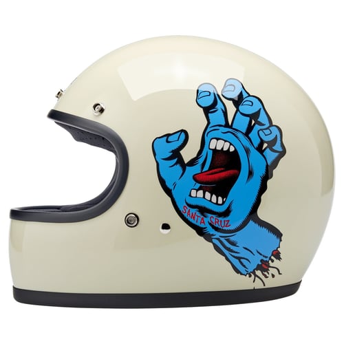 Biltwell Gringo Santa Cruz handmade helmet vintage white