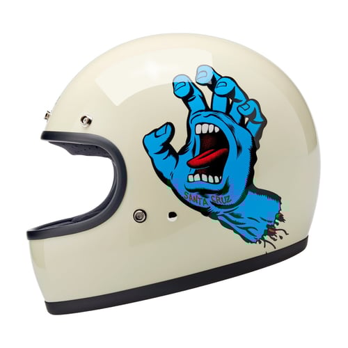 Biltwell Gringo Santa Cruz handmade helmet vintage white